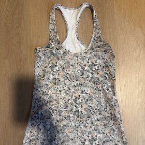 lululemon athletica Gray and Cream Patterned Tank Top